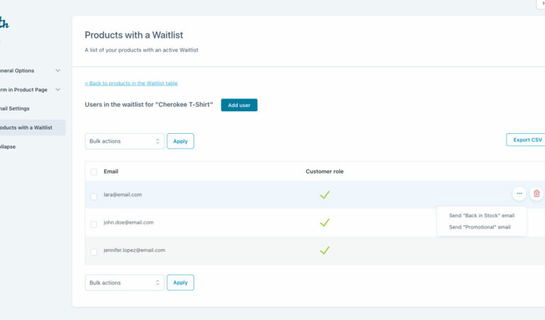 Users in a waitlist